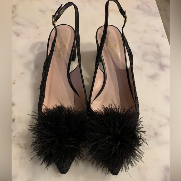 kate spade Shoes - Kate Spade New York black glittery pointy shoes. Size 7.5